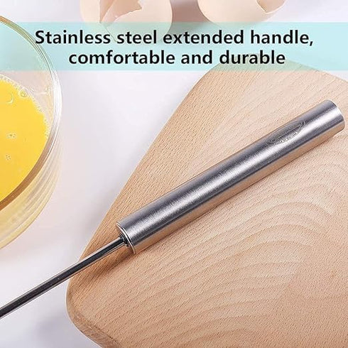 Power Free Hand Press Stainless Steel Egg Beater, Lassi Maker, Mixer, Frother, Pack of 1