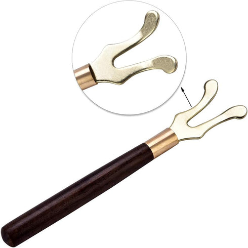 Heat Insulation Teapot Lid Clip with Wooden Handle, Tea Kettle Cover Fork for Cast Iron Japanese Kettle Tetsubin