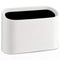 SUBEKYU 0.4 Gal Mini Countertop Trash Can - Small Desktop Garbage Can for Office, Tiny Wastebasket, Plastic, White