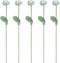 FINGERINSPIRE 5 pcs Handmade Crochet Daisy Flower Bouquet, Light Sky Blue Knitted Cotton Artificial Flowers for Home