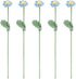 FINGERINSPIRE 5 pcs Handmade Crochet Daisy Flower Bouquet, Light Sky Blue Knitted Cotton Artificial Flowers for Home