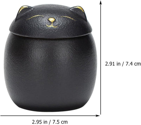 Angoily 160ml Ceramic Jar, Japanese Lucky Cat Tea Canister with Lid, Decorative Storage for Tea, Coffee, Spices