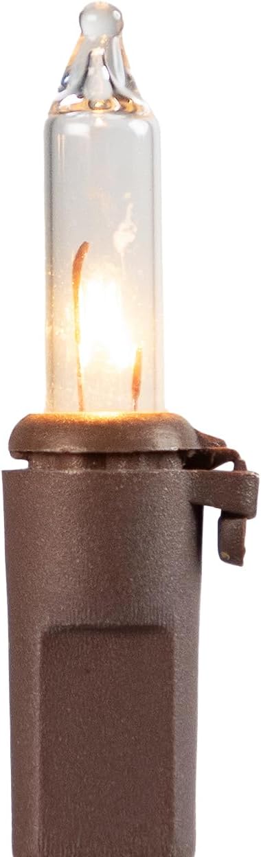 4' 20ct Northlight Mini Incandescent Christmas Lights - Clear - Brown Wire