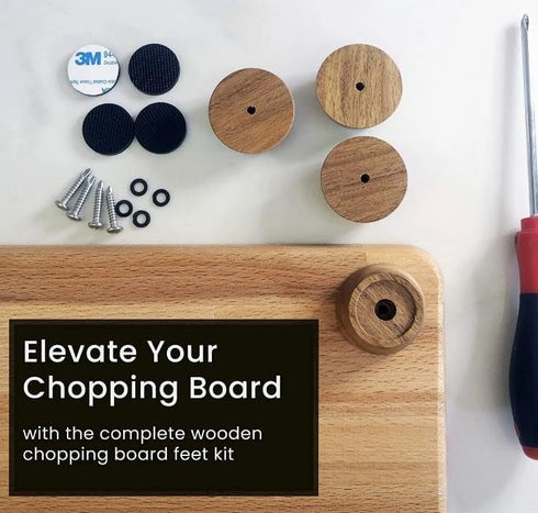 Wooden Cutting Board Feet Kit - Silicone Rubber Feet for Raised Cutting Board, Chopping Board Feet