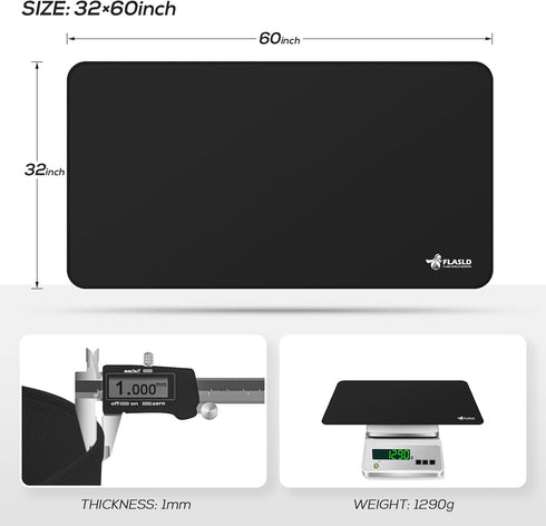 32 60 inches FLASLD Heavy-Duty Outdoor Under Grill BBQ Floor Mat x - Fireproof and Waterproof Protector for Decks