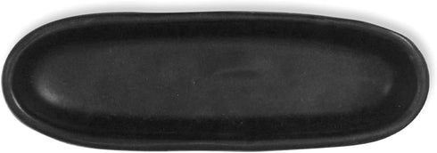 roro Modern Minimalist Matte Black Oval Pinch Bowls | Handmade Ceramic Stoneware | For Spices Sauces | Q-Tips Cotton Buds | Set of 2 by roro