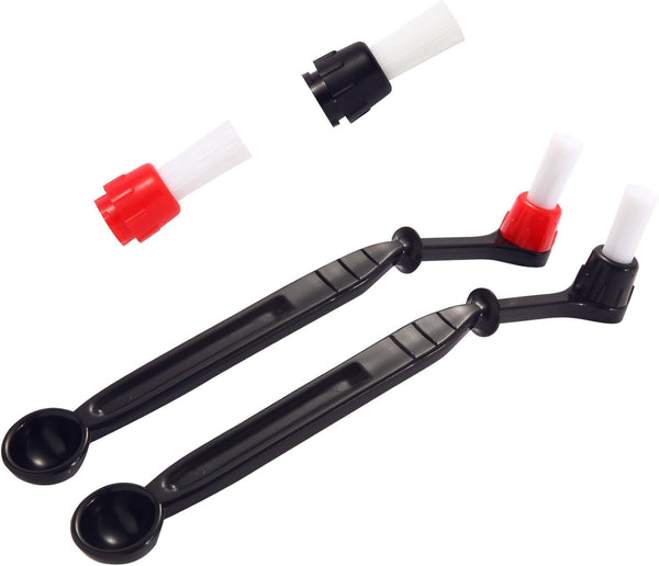 Coffee Machine Cleaning Brush Kit - 2 Coffee Cleaning Brushes with Spoons and 2 Removable Brush Heads
