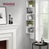 5-Tier VASAGLE Corner Shelf Wall Mount, Floating Corner Bookshelf, Plant Shelf for Bedroom, Living Room, Bathroom, Home