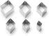 Fox Run 3612 Run Diamond Cookie Cutters, 4 x 4 x 0.25 inches, Metallic