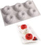 6 Cavity Swirl Shapes Silicone Cake Mold, Baking Tools for Chocolate Cookies and Ice Cream