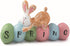 Fun Express Spring Bunny Tabletopper Easter Decorations, Hand Painted, Farmhouse Home Decor