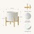8 Inch LA JOLIE MUSE White Planter with Stand,Mid Century Planters for Indoor Plants,Ceramic Plant Pot with Stand