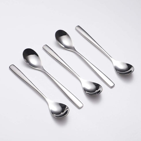 6.1" Small Dessert Spoons, Yogurt, Coffee, Ice Cream, 18/8 Stainless Steel, 5 pcs Set
