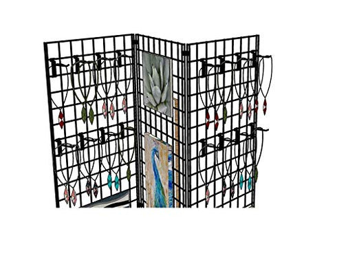 NAHANCO 8" Black Metal GWH8B Gridwall Peg Hooks (Pack of 12)