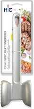 HIC Kitchen Non-Stick Meat Tenderizer - Dual-Sided with Toothed and Plain Heads, Silicone-Coated
