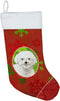 Caroline's Treasures CK4034CS Christmas Snowflakes Bichon Frise Stocking, Holiday Decor