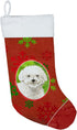 Caroline's Treasures CK4034CS Christmas Snowflakes Bichon Frise Stocking, Holiday Decor