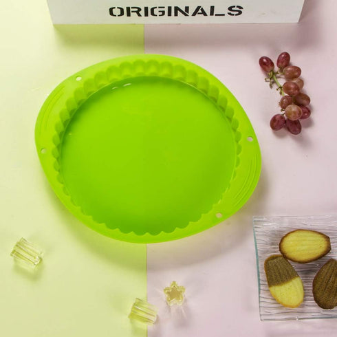 Webake Tart Pan, Silicone Pie/Flan Pan, 9.5 Inch Non-Stick Pizza Pie Mold