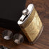 Golden Pattern 8 Oz Gift, 100% Stainless Steel Flask (304/18-8 SS), Bonus 2 Shot Glass + 1 Funnel + 1 Giftbox