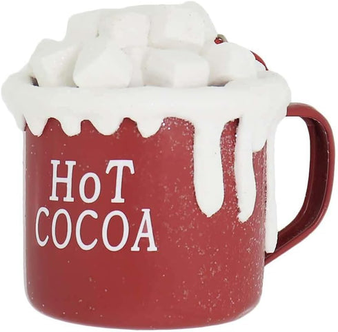 Hot Cocoa Cup Ornament with Marshmallows for Christmas