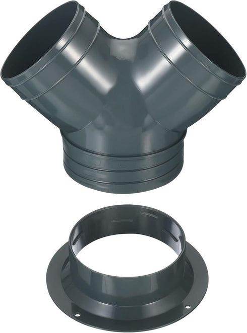 PATIKIL 3 Way Duct Splitter, 3"x3"x4" Y Reducer Connector for Air Vent Duct Hose, Grey Flange for HVAC Systems