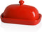 Sweejar Ceramics Butter Dish with Lid, 7-inch Butter Keeper Container for Countertop, East/West Coast Butter