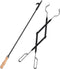 Heavy Duty 32” Long Fireplace Fire Pit Campfire Poker Stick and 26” Tongs Tool Set, Rust Resistant Camping Tools
