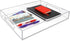 Isaac Jacobs Clear Acrylic Serving Tray (11x17) with Cutout Handles, Spill-Proof, Stackable Organizer