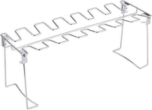 Zerodis 2 Pcs Chicken Leg Wing Grill Rack, 12 Slots Stainless Steel Barbecue Roaster Stand for Outdoor Cooking