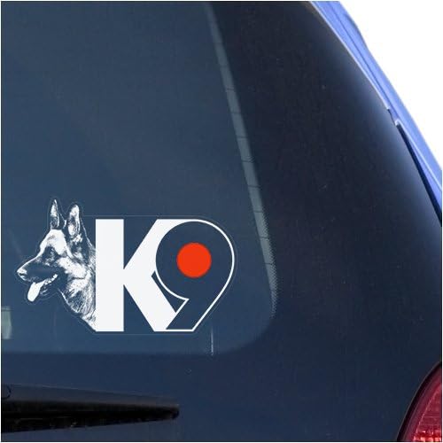 German Shepherd Clear Vinyl Decal Sticker for Window, Police Dog Warning Sign by K9