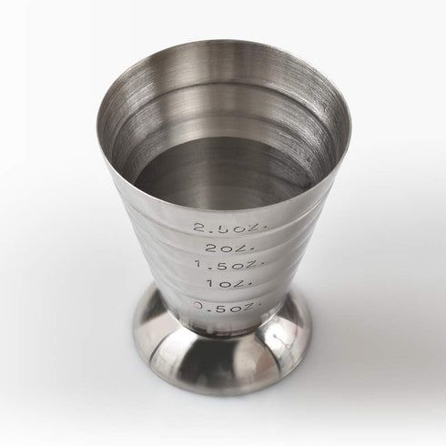 Stainless Steel Measuring Cup Pack of 2 - 2.5 oz, 75 ml, 5 Tbsp Cocktail Jiggers
