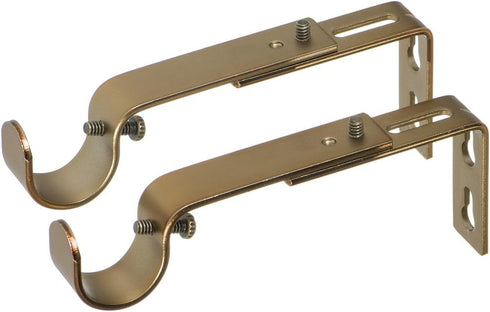 Ivilon Adjustable Brackets for Curtain Rods - Set of 2 for 7/8 or 1 Inch Rods - Warm Gold