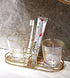 Toothbrush Holder with Cup Holder, Electric Toothbrush Toothpaste Holder, Stainless Steel Bathroom Stand (Gold)