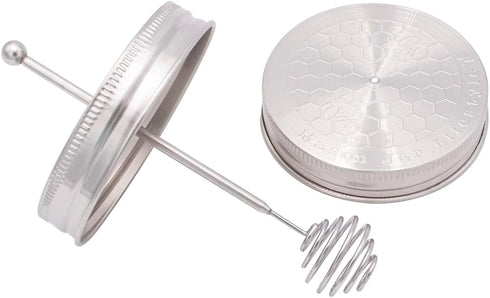 Stainless Steel Honey Dipper by Mason Jar Lifestyle (Wide Mouth)