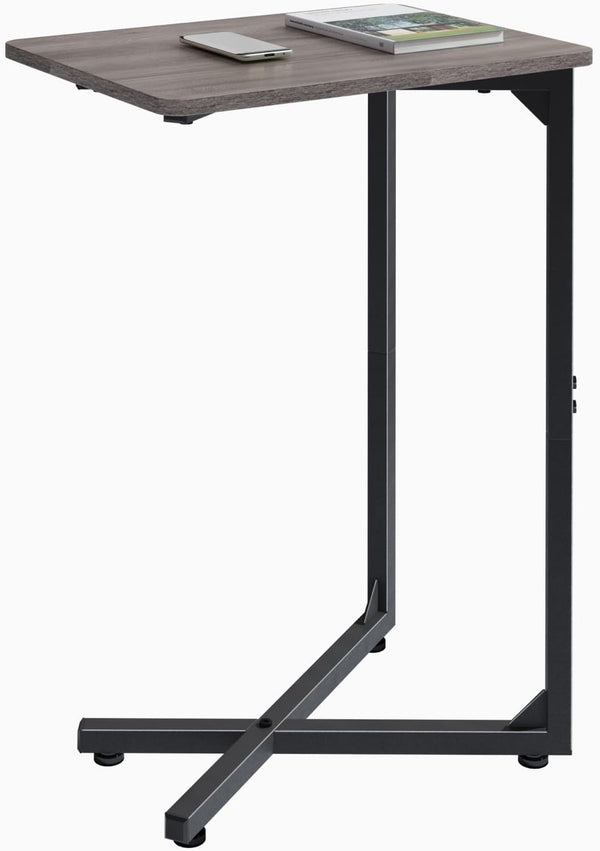 NEFROM C-Shaped End Table, Small Couch Side Table, Sofa TV Tray Table for