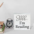 Mukjyuyi 5 5 Inches Farmhouse Im Reading Wooden Box Sign Reading Quote Wood Block Tabletop Sign Decorative Desk Sign