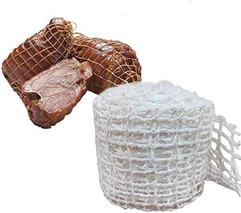 5m Cotton Meat Netting Elastic Smoked Meat Poultry Ham Netting Meat Butcher Twine Net Roll Wrapping Net Meat Tying Roll for Meat Cooking Meat Sausage Making,Size 16