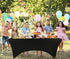 Utopia Kitchen 4FT Spandex Tablecloth - 1 Pack, Black - 200 GSM Stretch, Fitted, Washable Table Cover