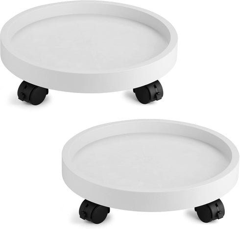 Maxurry Plant Caddy Heavy Duty 13inch Plastic Round 2Pack Plant Dolly with Lockable