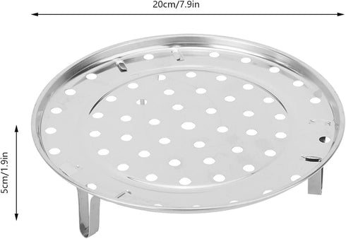 Steam Holder, Stainless Steel Steam Rack, Round Steaming Tray Insert, Tray Shelf Cooking Accessories for Pots Pans Crock Pots with Supporting Feet Steam Holder(20cm)