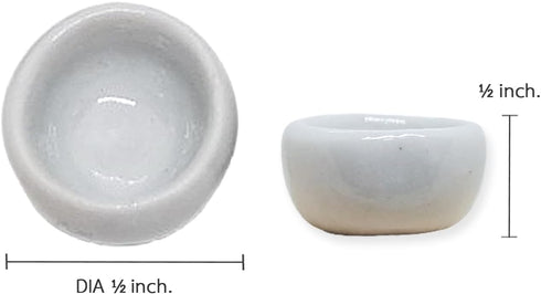 " Inch Diameter White Round Ceramic Sauce Bowls Set Of 10 Pieces Tiny Tableware - Miniature Plate Crockery Cutlery Kitchen Utensil Hand Made Painted Porcelain Decorative Collectible by ChangThai Design