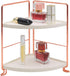2-Tier Bathroom Countertop Organizer - Rose Gold Vanity Tray Cosmetic & Makeup Storage, Kitchen Spice Rack Standing