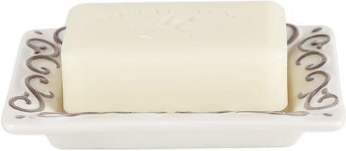 Pre de Provence Soap Dish, White-Washed Terracotta Finish, 8.8 Ounce (Pack of 1)