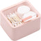 Tecbeauty Qtips Storage Organizer, 2-Grid Dispenser with Hinged Lids for Swabs, Balls, Pads, Pink