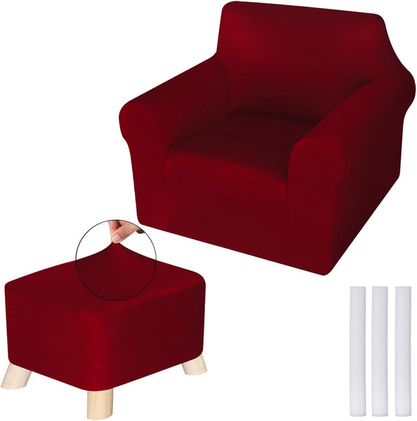 HunnmingRe Chair and Ottoman Covers Slipcover Set Armchair Cover T Cushion Chair Slipcover