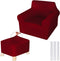 HunnmingRe Chair and Ottoman Covers Slipcover Set Armchair Cover T Cushion Chair Slipcover