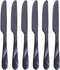 Black Dinner Knife Set, 9.2-inch Stainless Steel Shiny Black Silverware, Set of 6