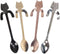 OBANGONG 4 Pcs Mini Cat Hugging Coffee Spoon Set - Tea Soup Sugar Dessert Appetizer Seasoning Bistro Hanging Cup Spoon