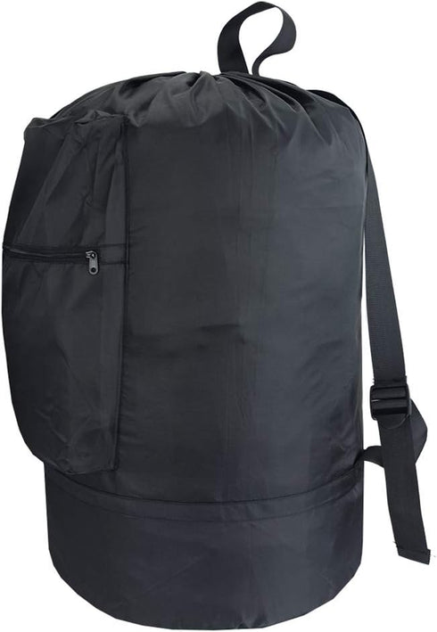 Washable Laundry Bag Backpack with Zipper Pocket, Heavy Duty Clothes Bag with Adjustable Straps for Travel