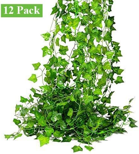 84Feet 12 Strands Hanging Vine Plants, Artificial Flowers Greenery Leaf Garland for Wedding Party Garden Decoration